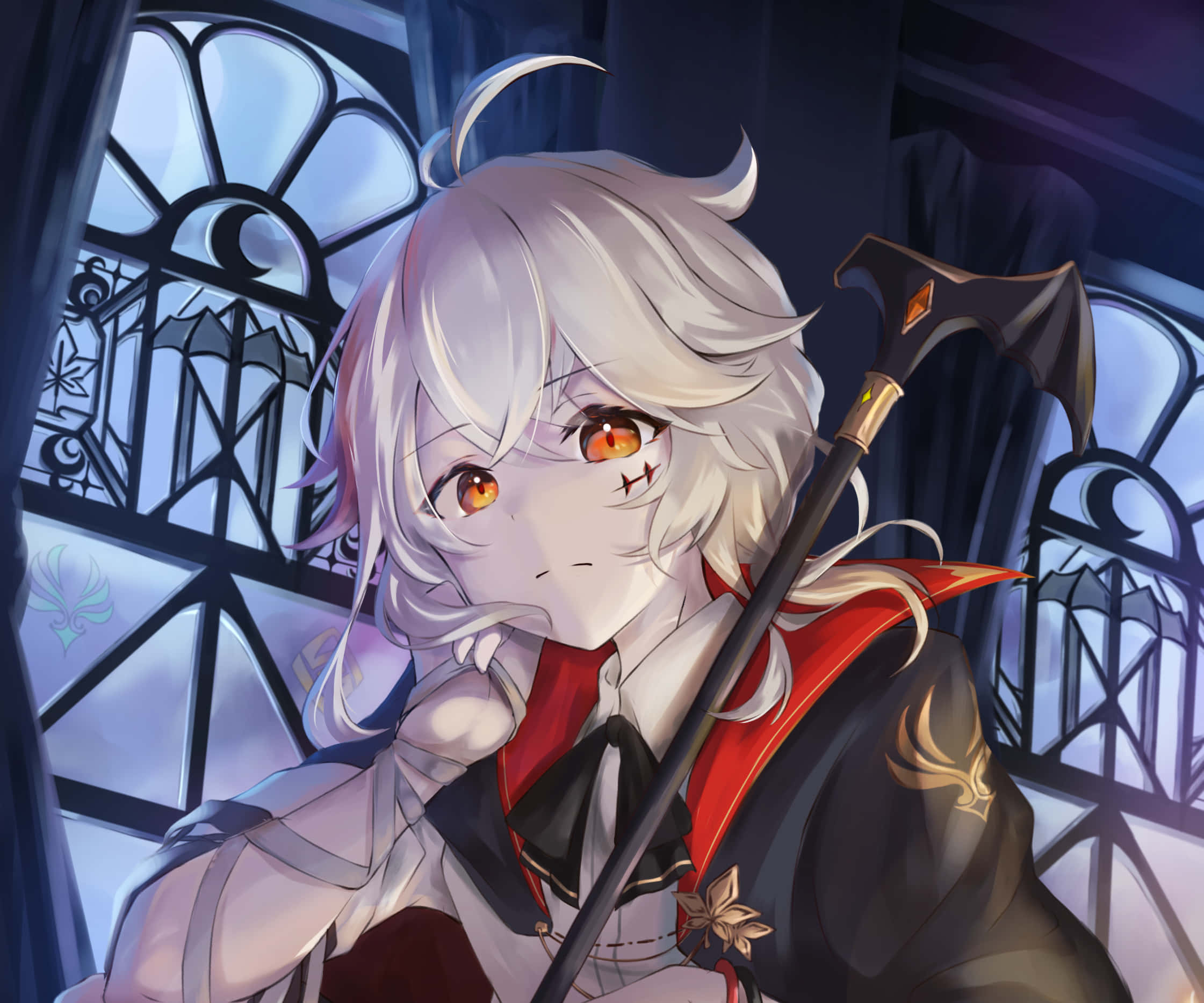 Genshin Impact, Kazuha, silver-haired, Full HD Desktop Wallpaper