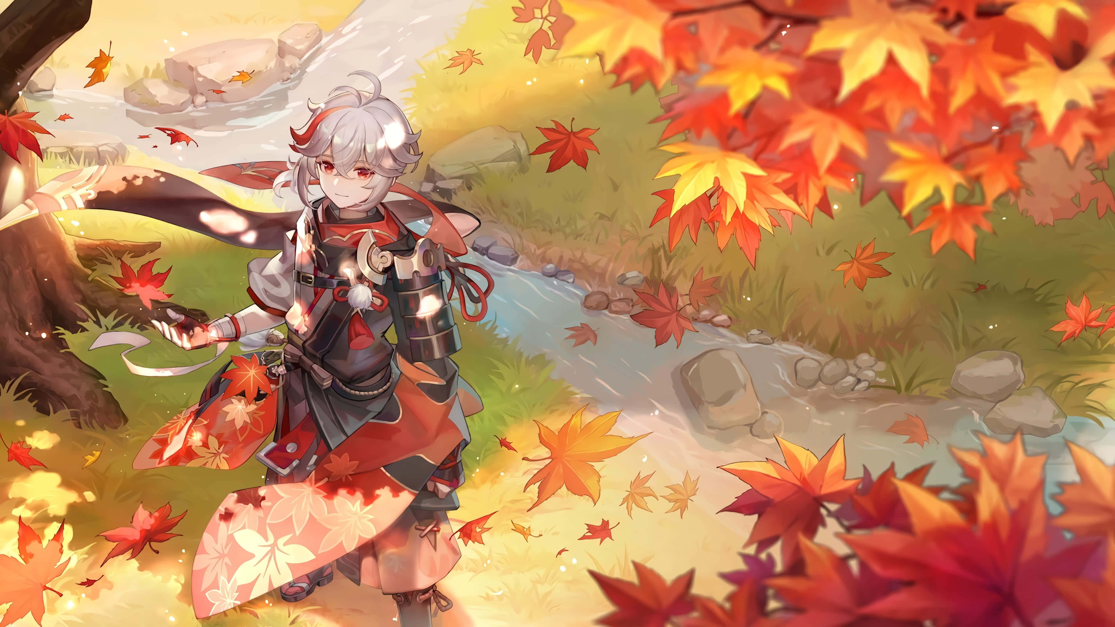 Genshin Impact, Kazuha, silver-haired, 4K Desktop Wallpaper