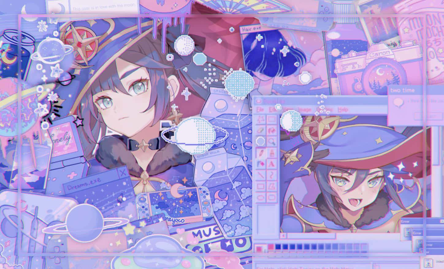 Genshin Impact, Mona, purple hair, HD Desktop Wallpaper
