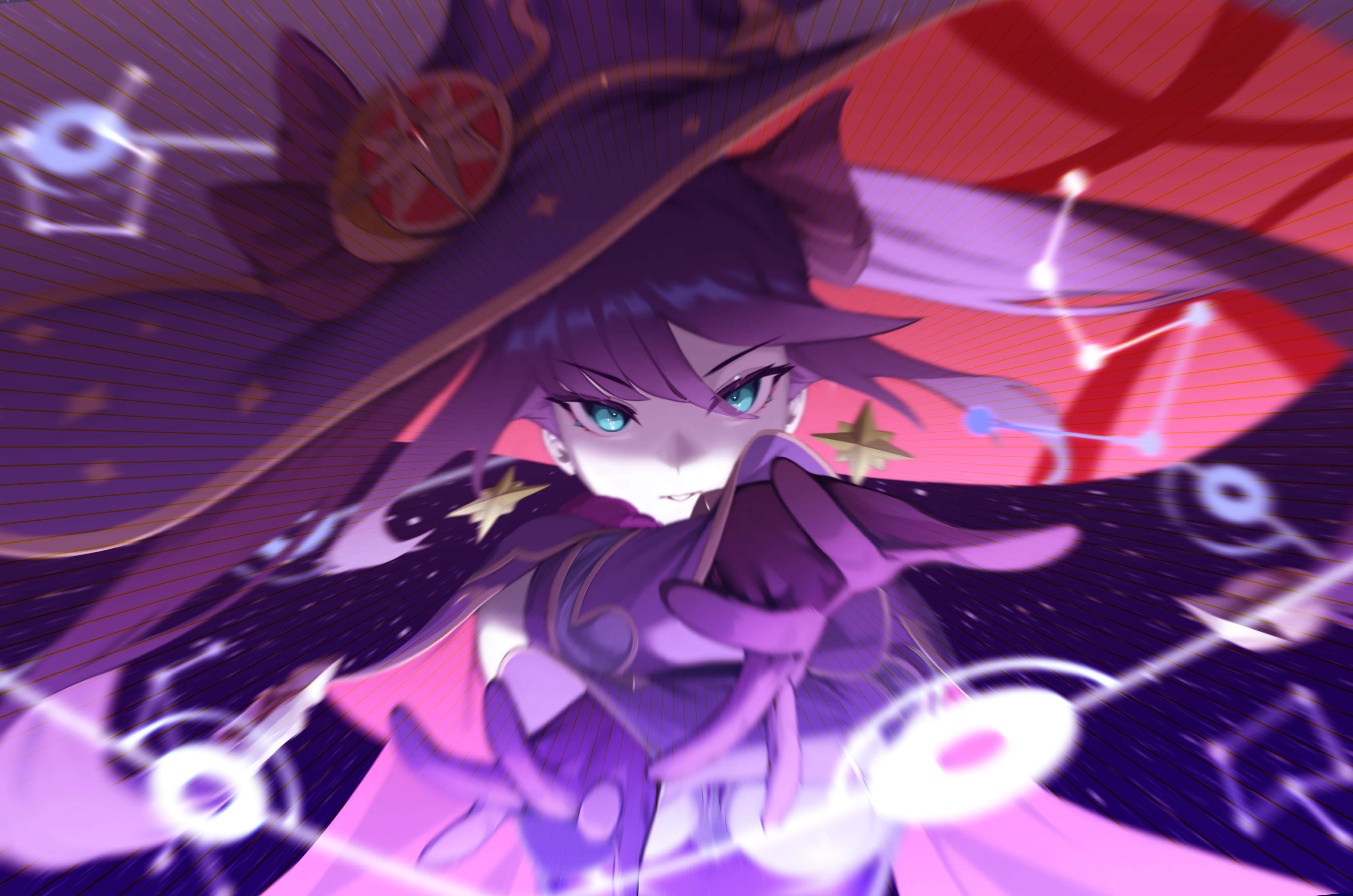 Mona, Genshin Impact, purple-haired, 4K Desktop Wallpaper