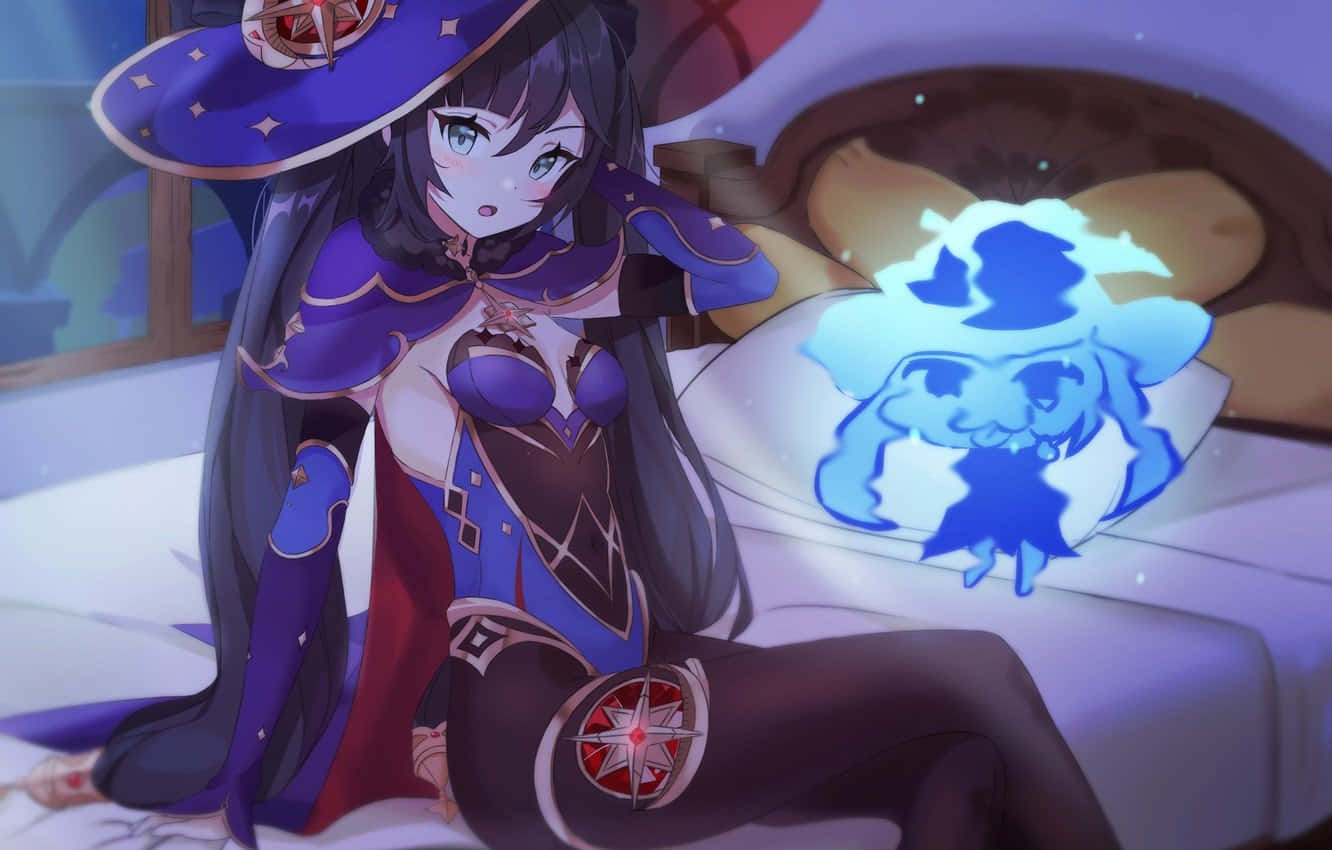 Genshin Impact, Mona, purple-robed, HD Desktop Wallpaper