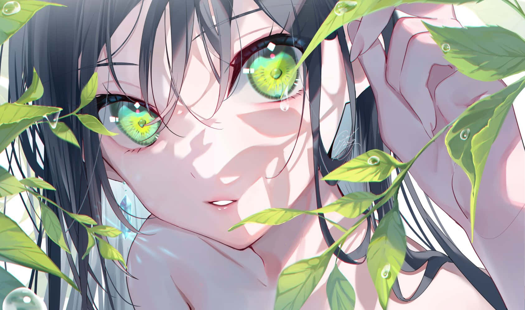 Mona, Genshin Impact, green eyes, HD Desktop Wallpaper