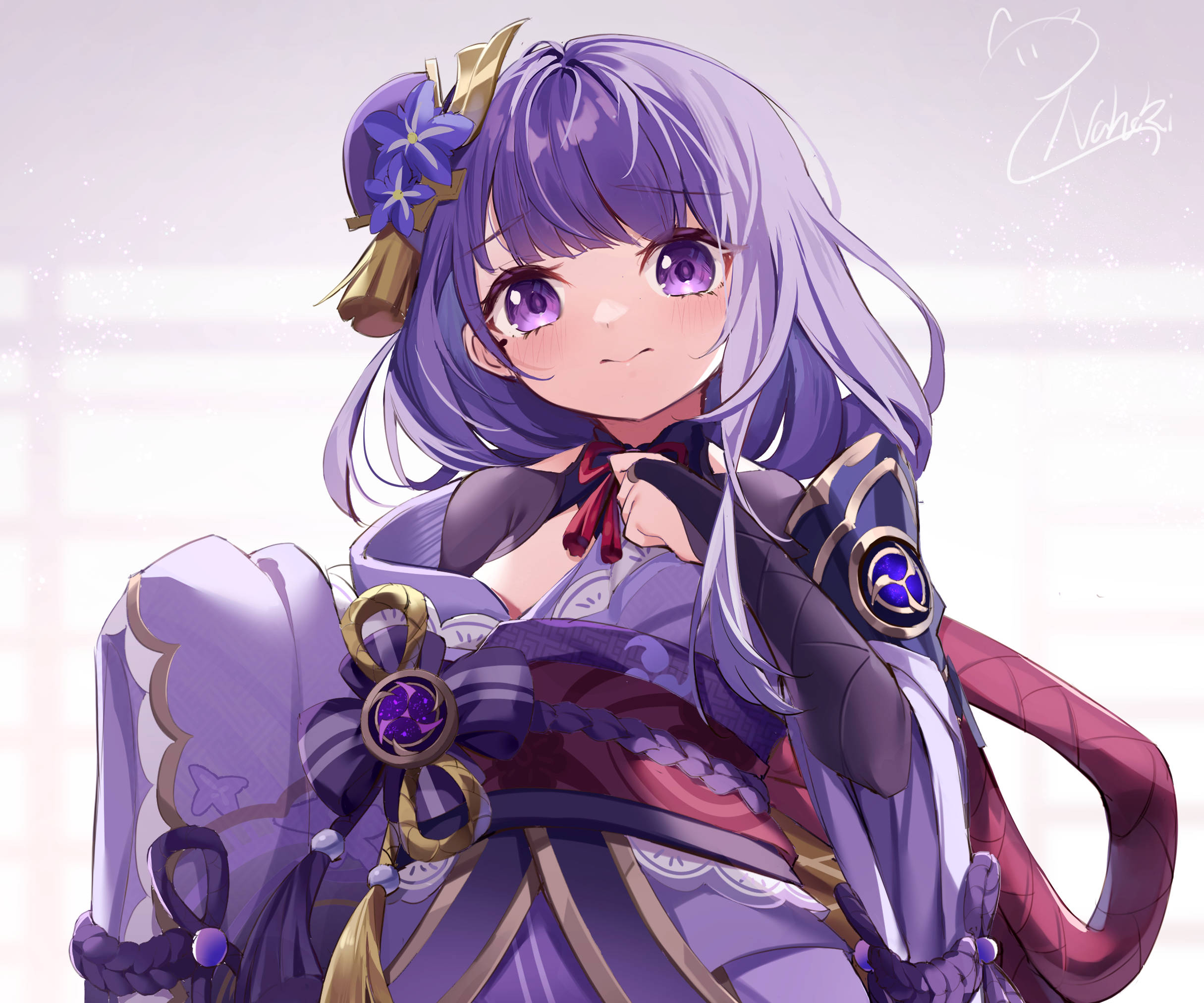 Raiden Shogun, Genshin Impact, purple hair, Full HD Desktop Wallpaper