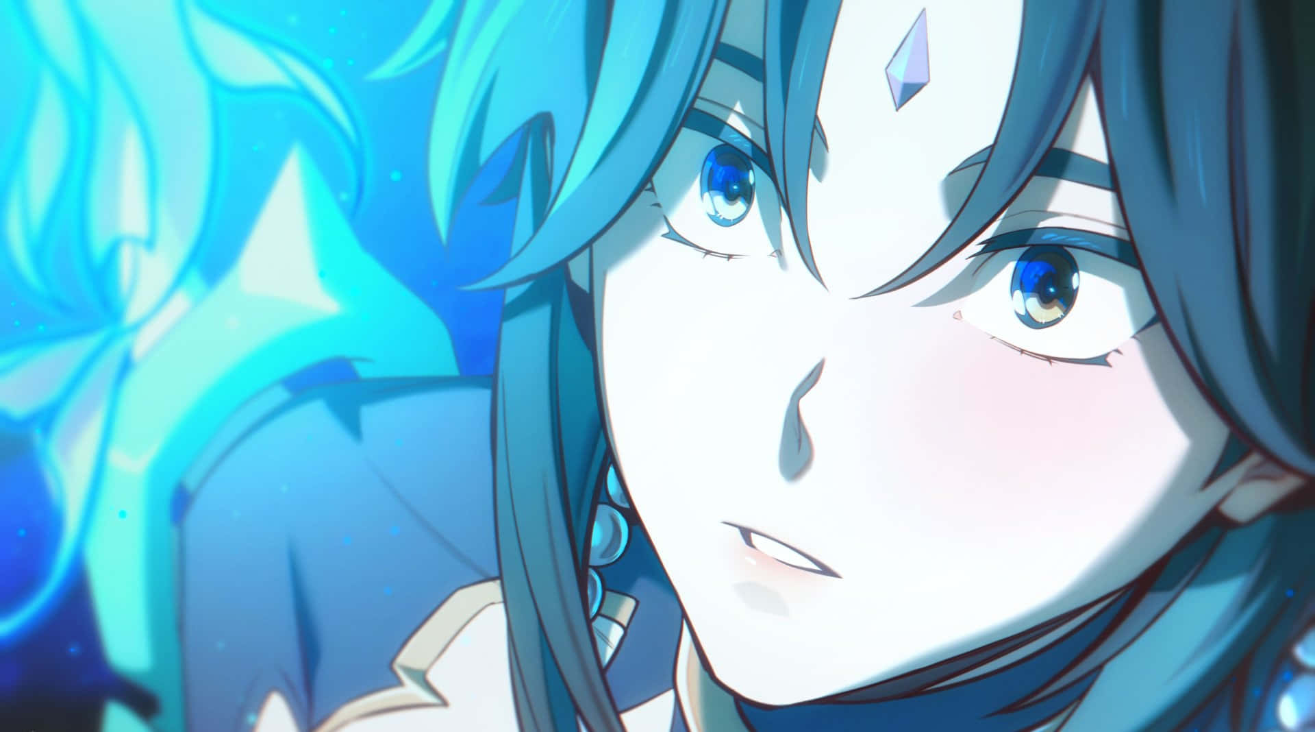 Genshin Impact, Xiao, blue hair, Full HD Desktop Wallpaper