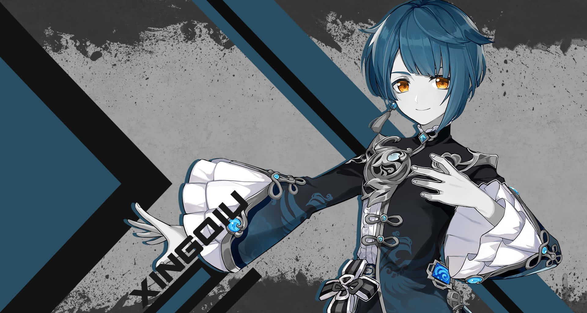 Genshin Impact, Xingqiu, blue hair, Full HD Desktop Wallpaper