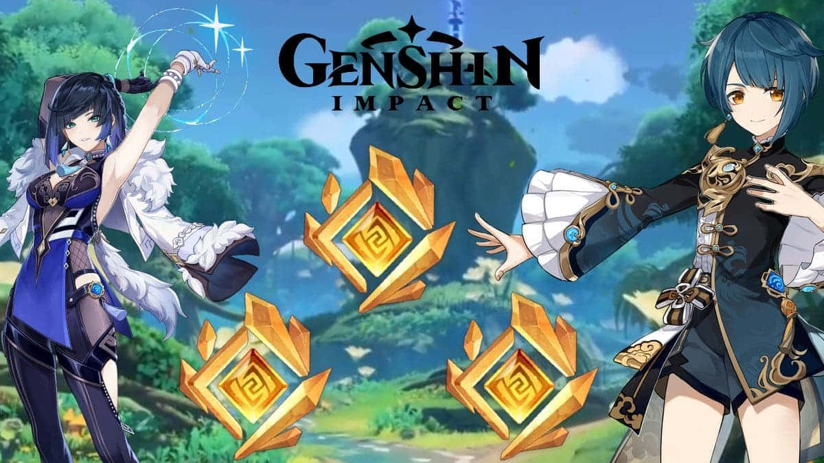 Genshin Impact, Xingqiu, lush green forest, SD Desktop Wallpaper