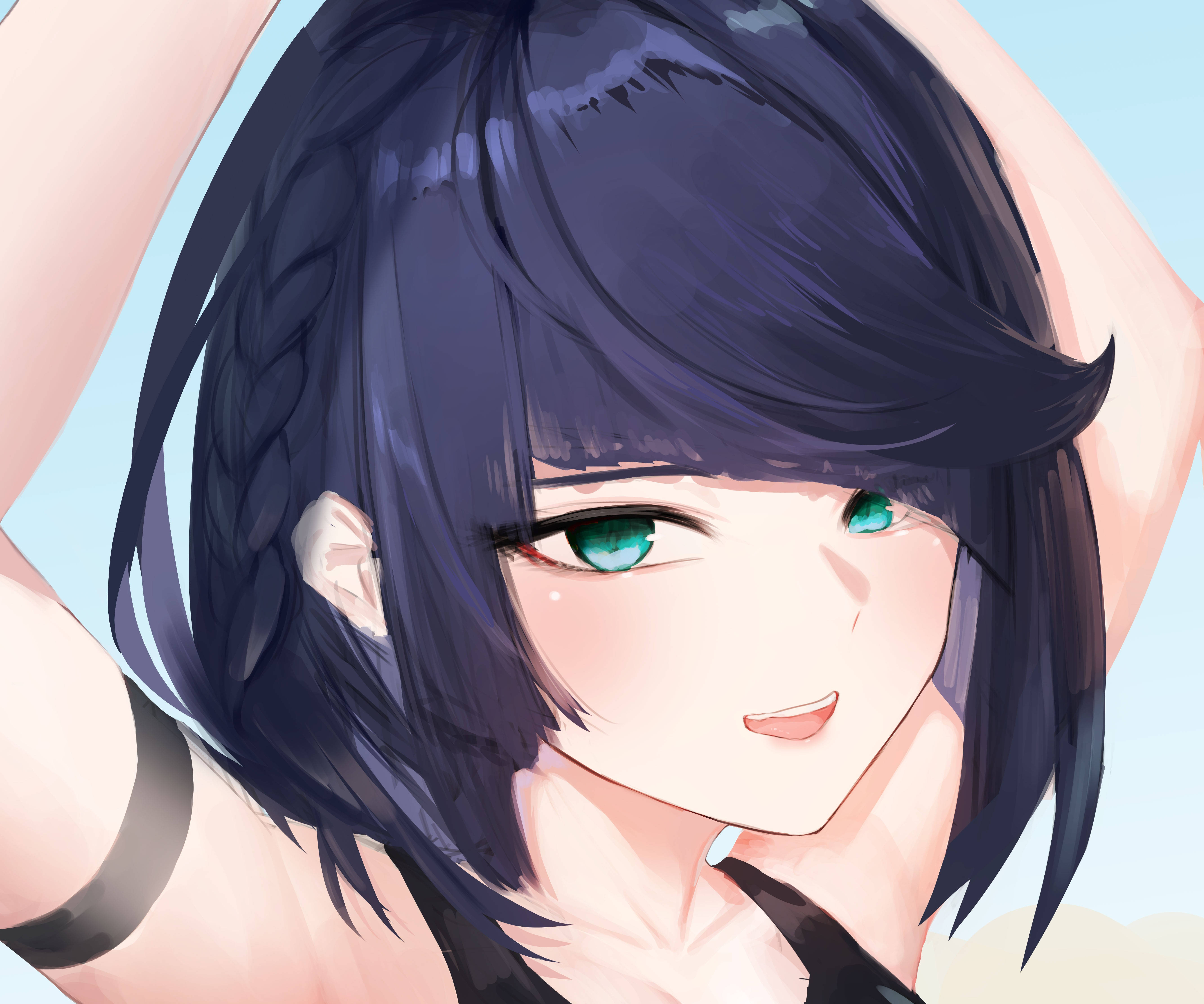 Genshin Impact, Yelan, dark braided hair, 5K Desktop Wallpaper