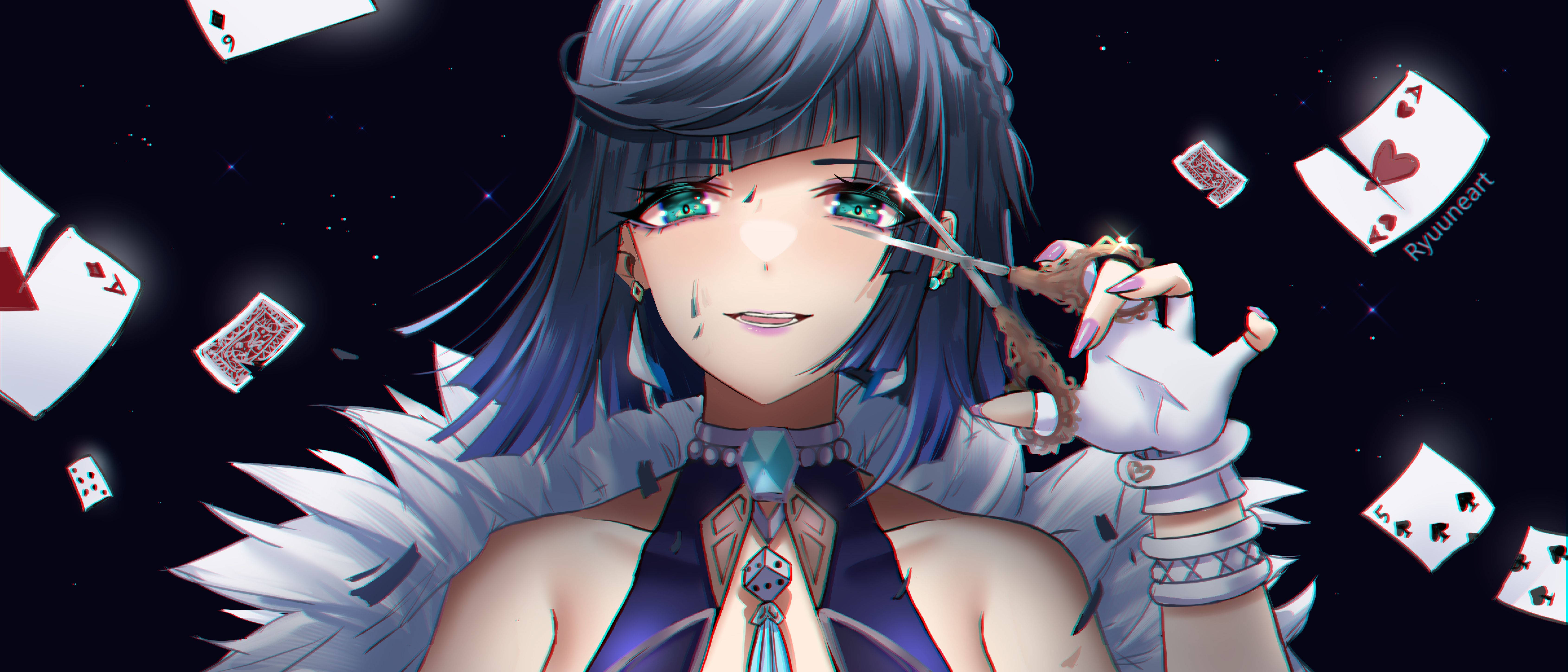 Genshin Impact, Yelan, silver hair, 5K Desktop Wallpaper