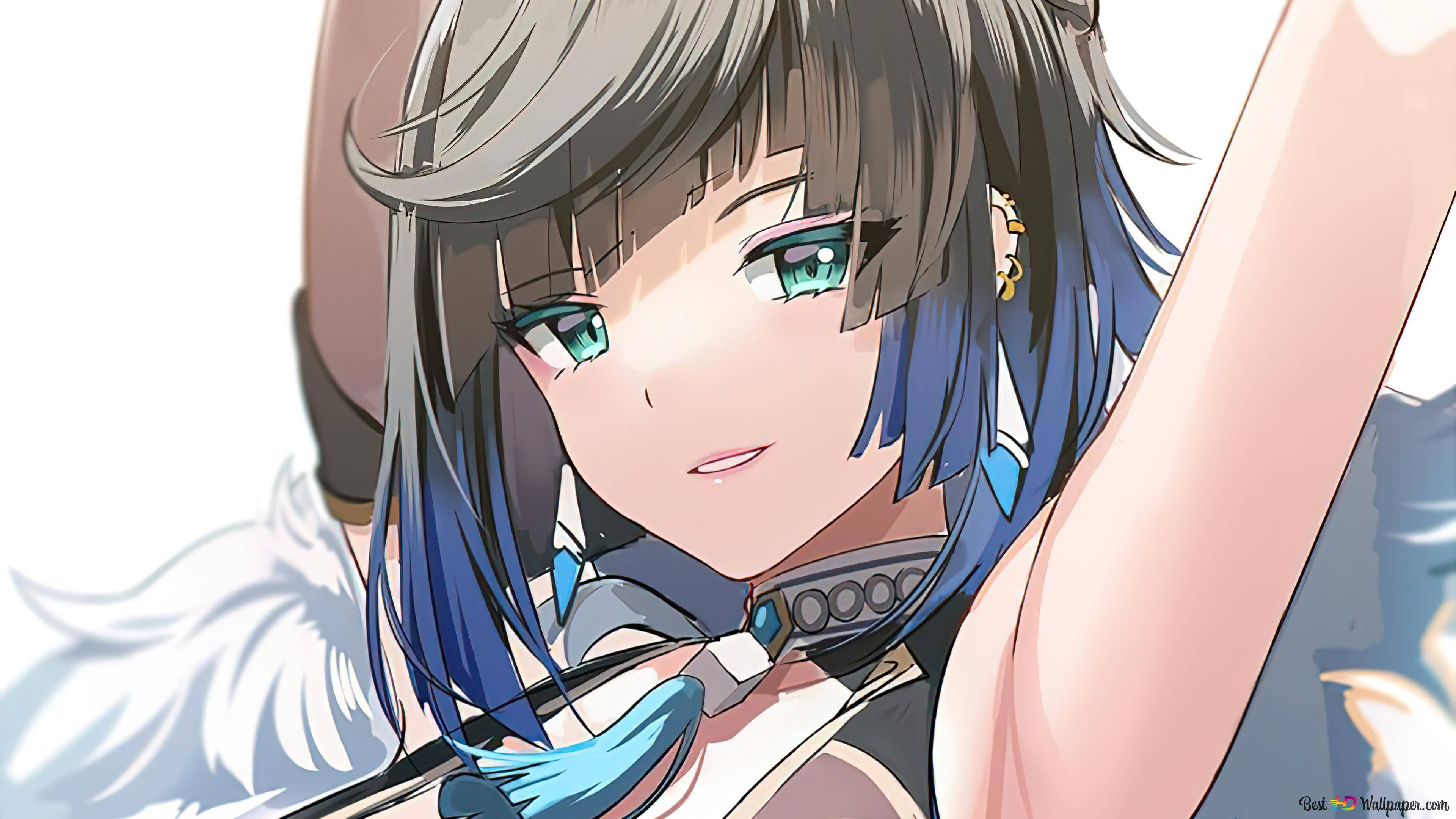Genshin Impact, Yelan, blue hair, 4K Desktop Wallpaper