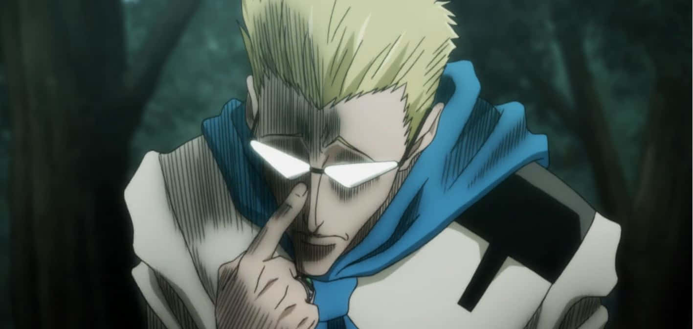Genthru, blonde anime character, glowing white eyes, HD Desktop Wallpaper