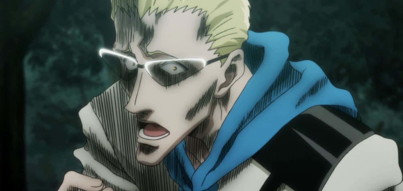 Genthru, spiky blonde hair, glowing glasses, HD Desktop Wallpaper