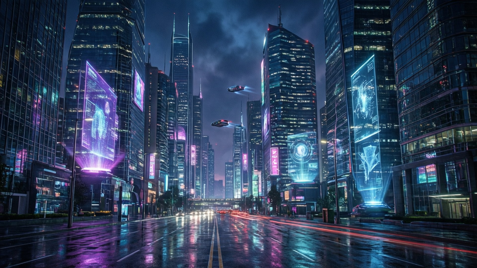 neon, cyberpunk, Genthru, Full HD Desktop Wallpaper