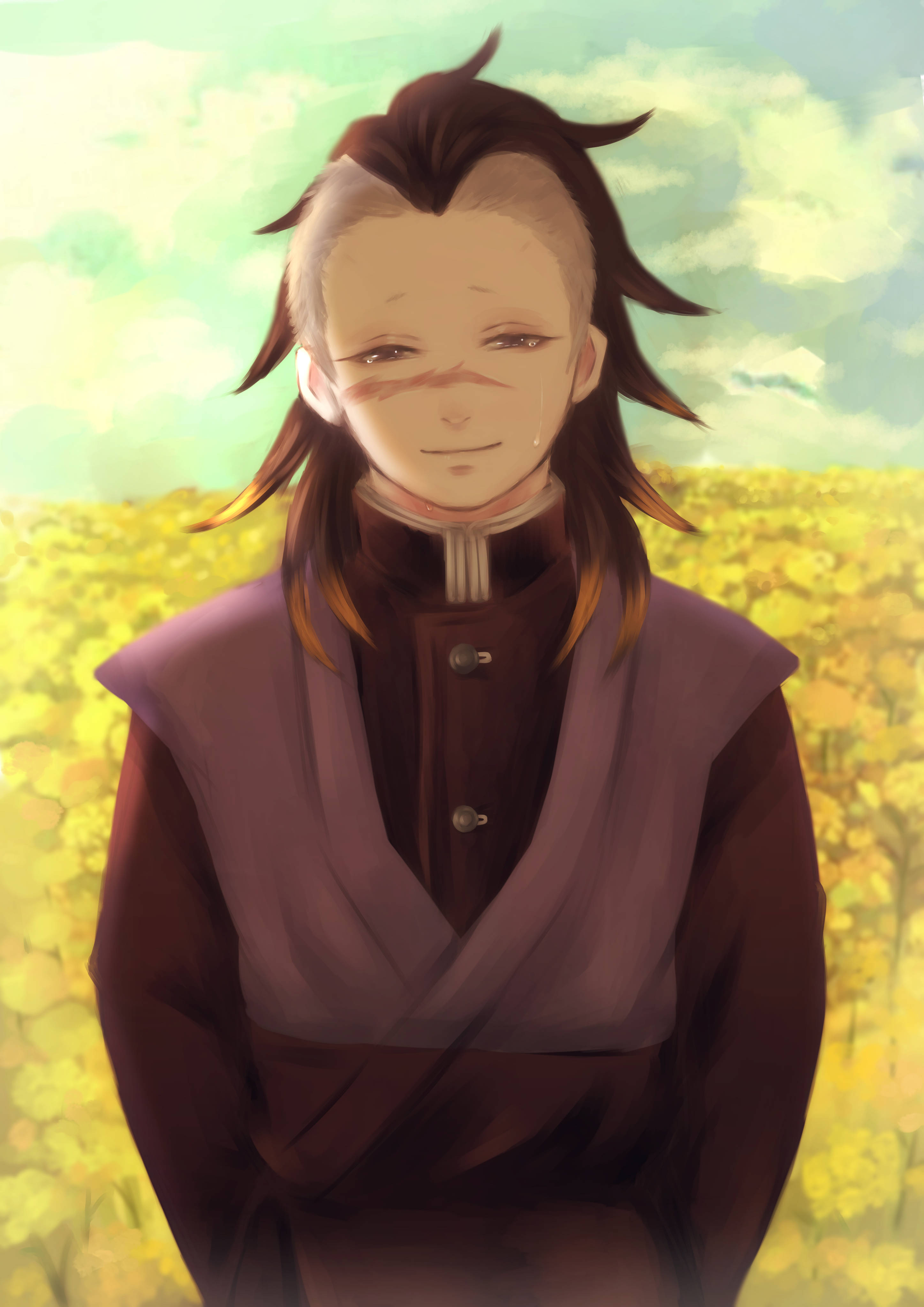 Genya, yellow flower field, golden field, 4K Phone Wallpaper