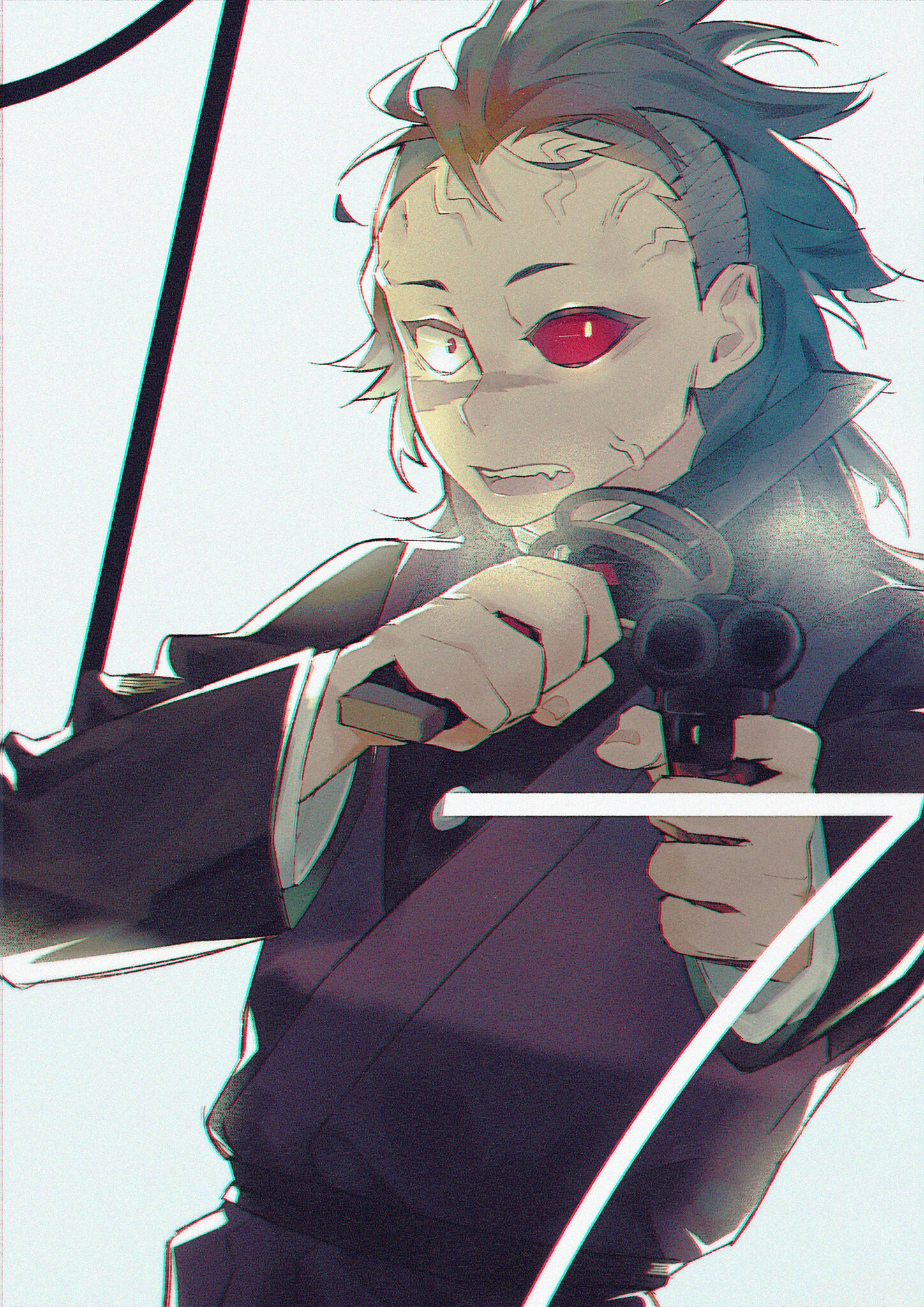 Genya, red eyes, dark hair, Full HD Phone Wallpaper