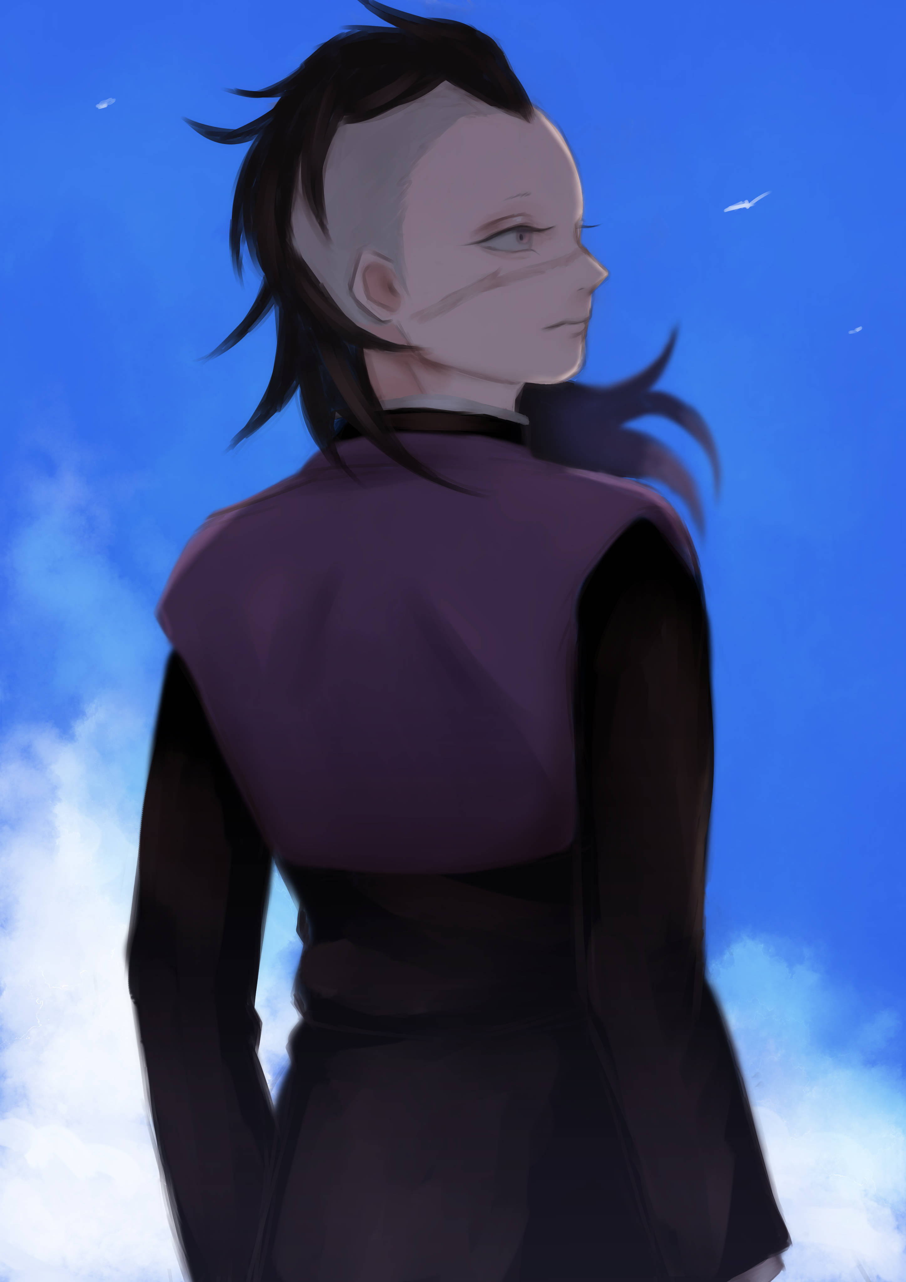 Genya, shaved head, dark hair, 4K Phone Wallpaper