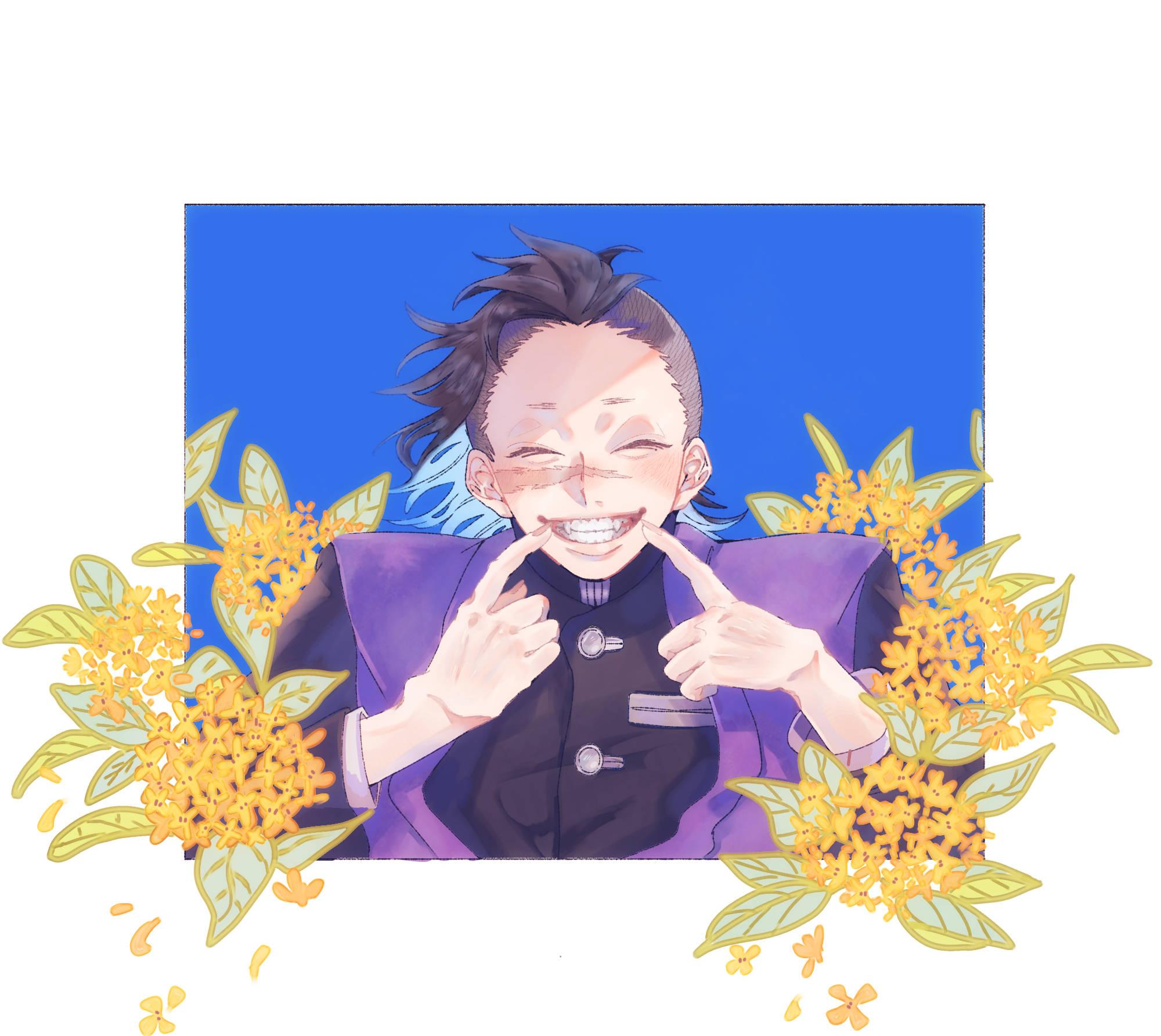 Genya, anime portrait, purple jacket, Full HD Desktop Wallpaper