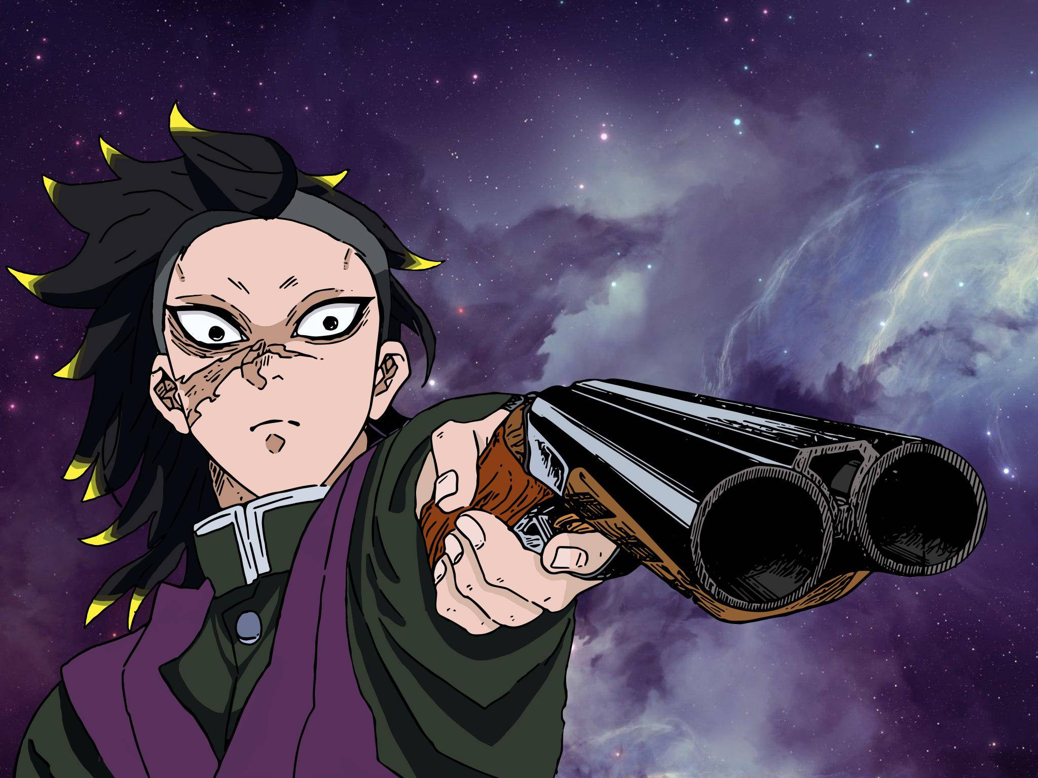 Genya, spiky black hair, yellow tips, Full HD Desktop Wallpaper