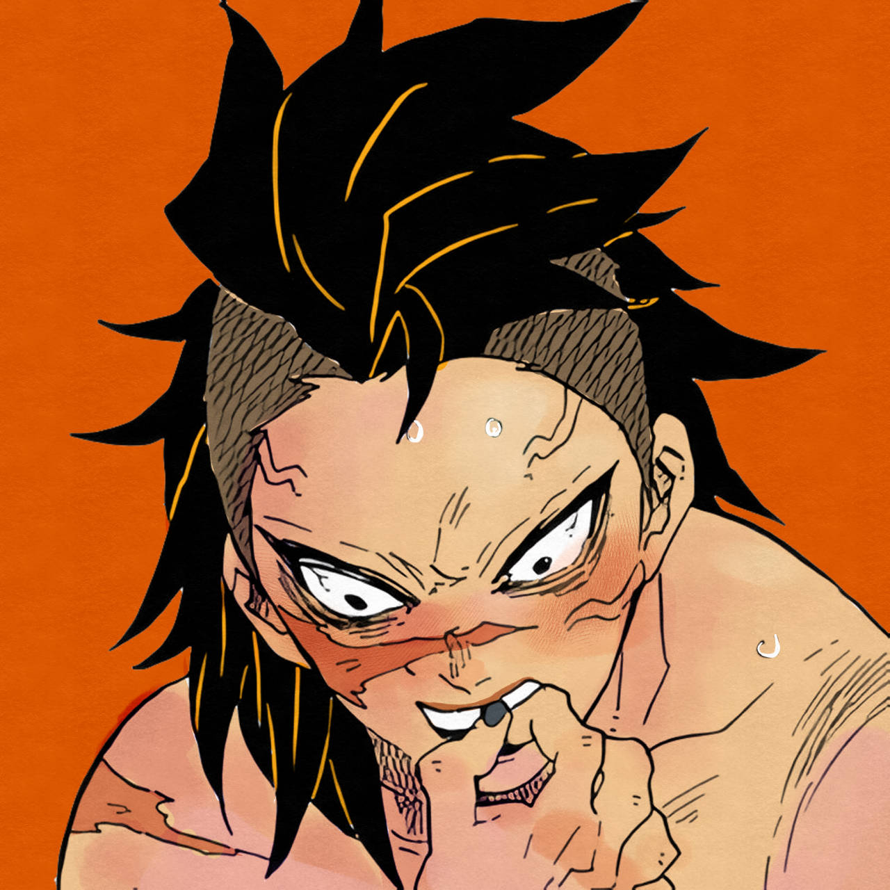 Genya, orange, spiky black hair, HD Desktop Wallpaper