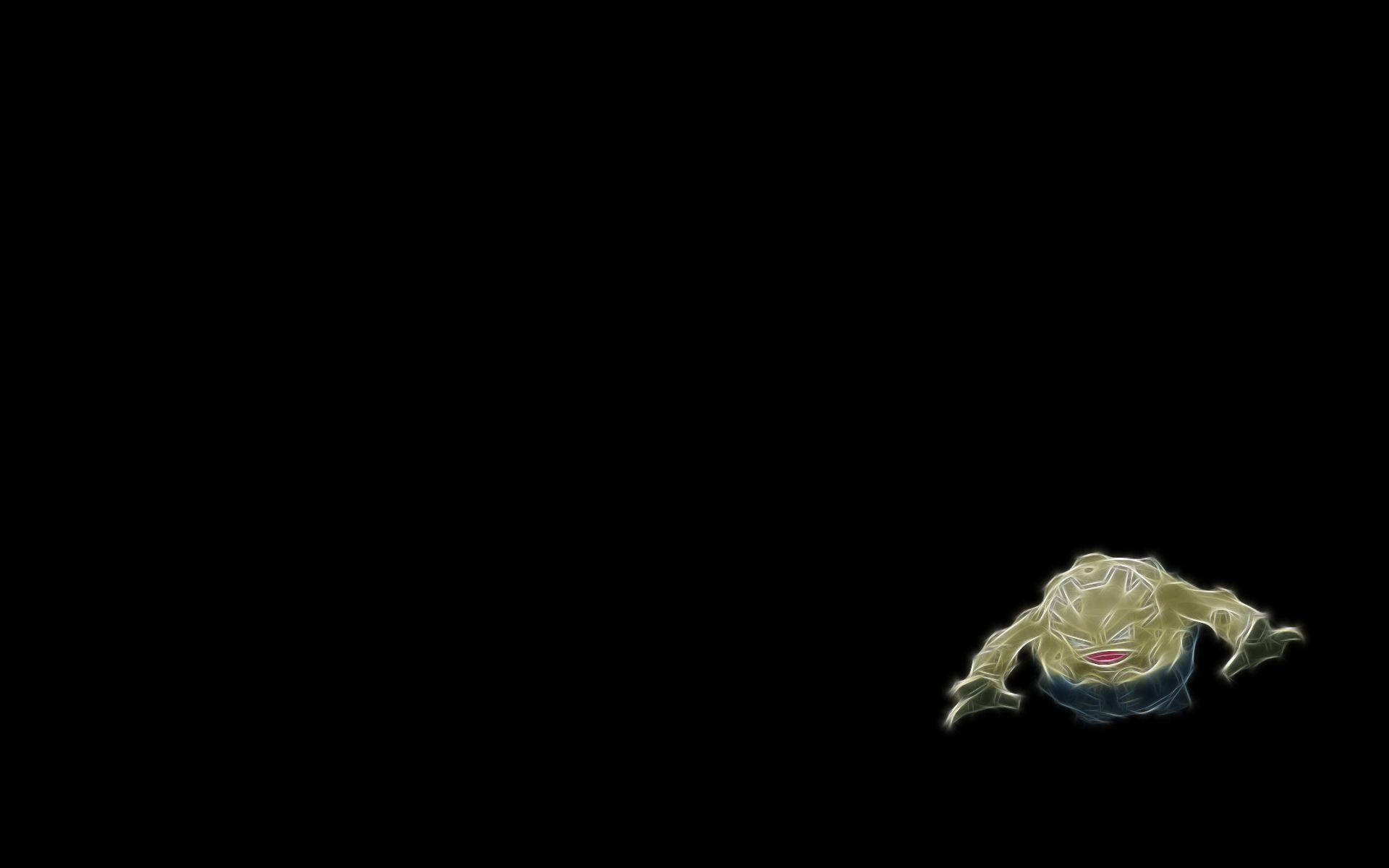 Geodude, glowing green, red lips, Full HD Desktop Wallpaper