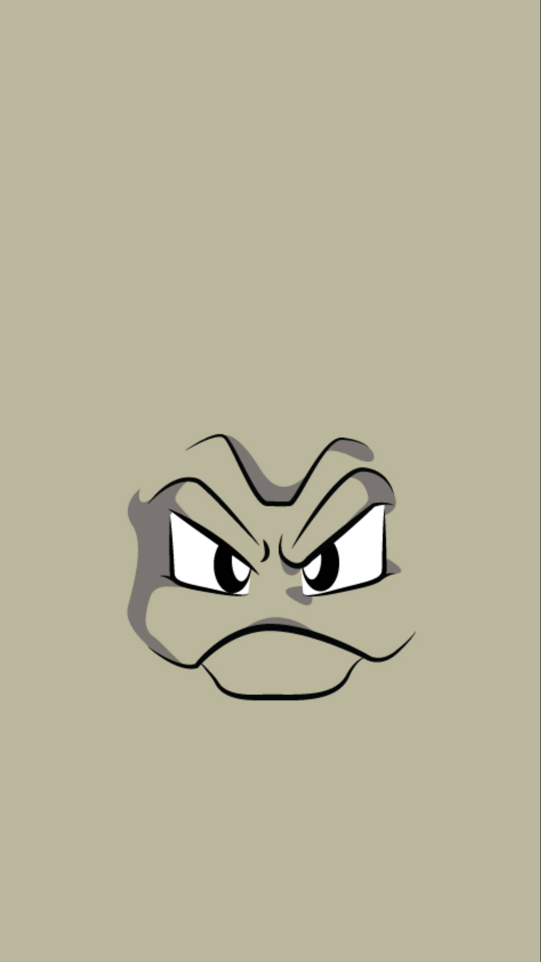 Geodude, angry cartoon face, narrowed eyes, Full HD Phone Wallpaper