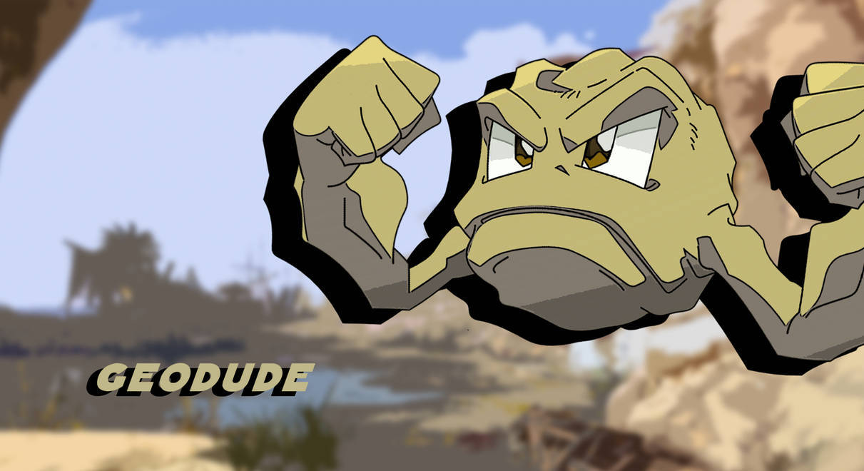 Geodude, 2D Pokemon, shadow, SD Desktop Wallpaper