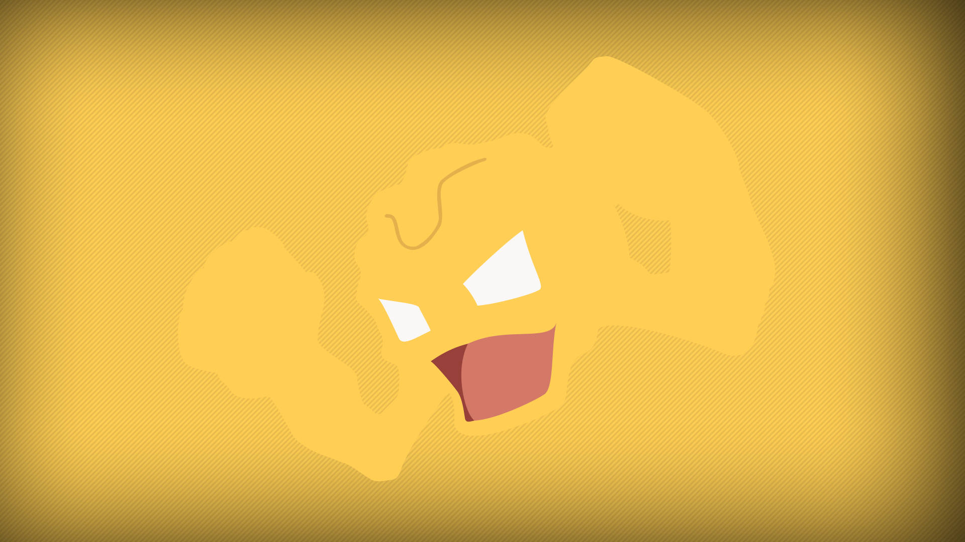 Geodude, yellow, minimalist outline, Full HD Desktop Wallpaper