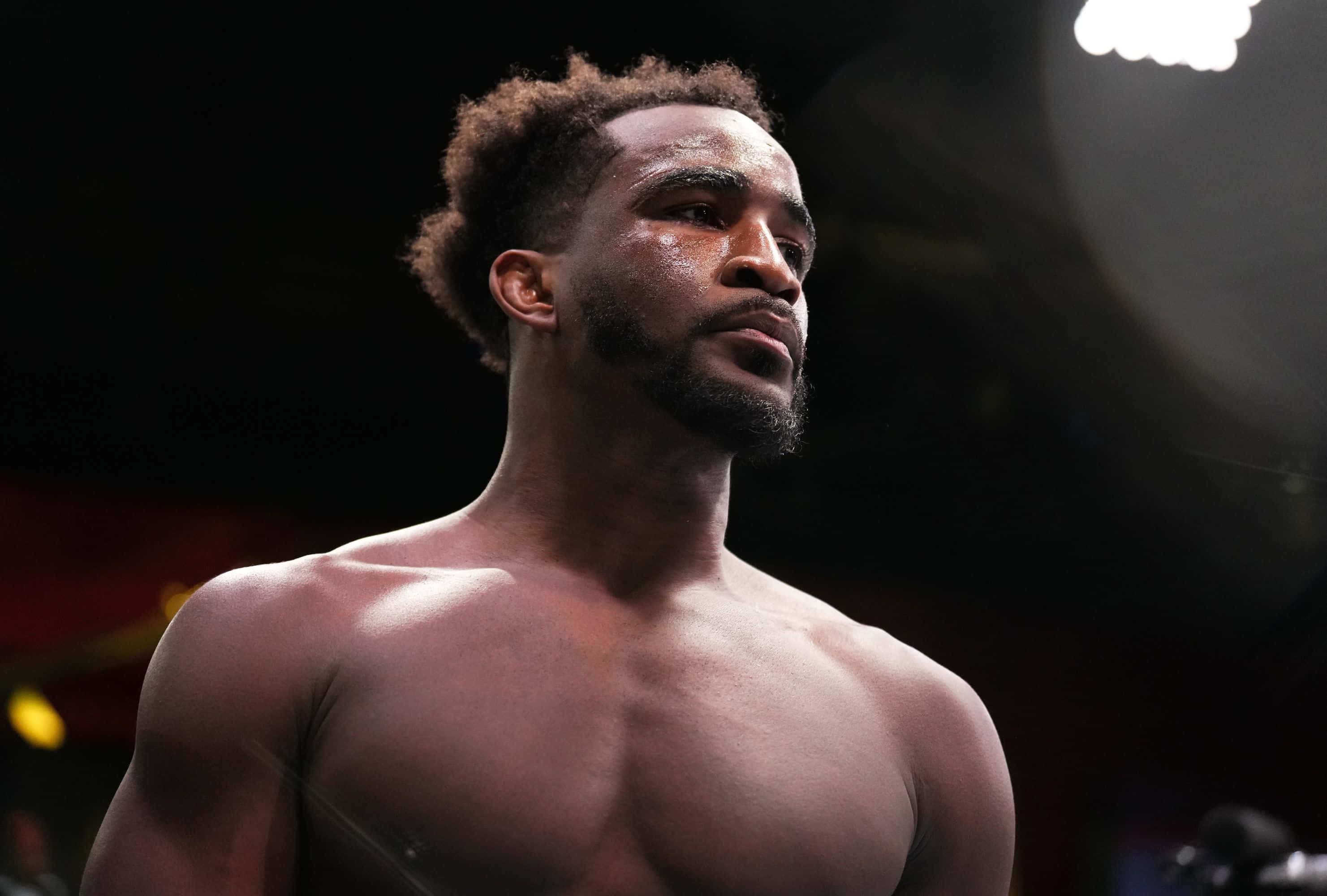 Geoff Neal, MMA fighter, dimly lit ring, 2K Desktop Wallpaper