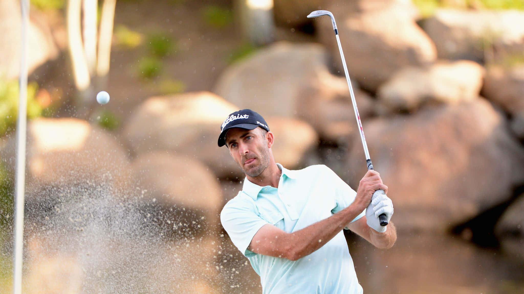 Geoff Ogilvy, light blue shirt, bunker, Full HD Desktop Wallpaper
