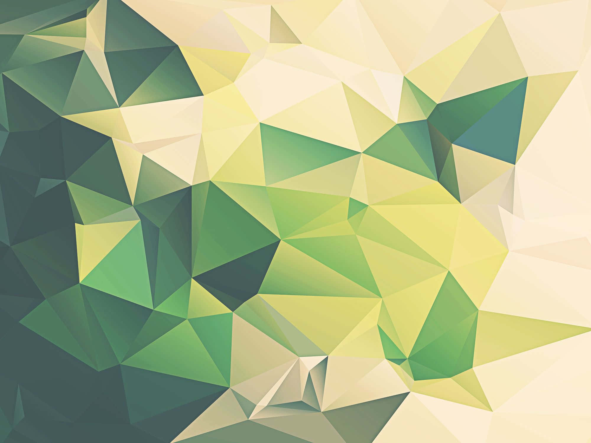 geometric desktop, triangular facets, gradient greens, Full HD Desktop Wallpaper
