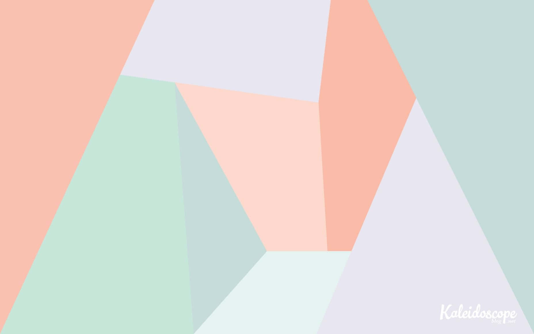 geometric desktop, peach, mint, HD Desktop Wallpaper