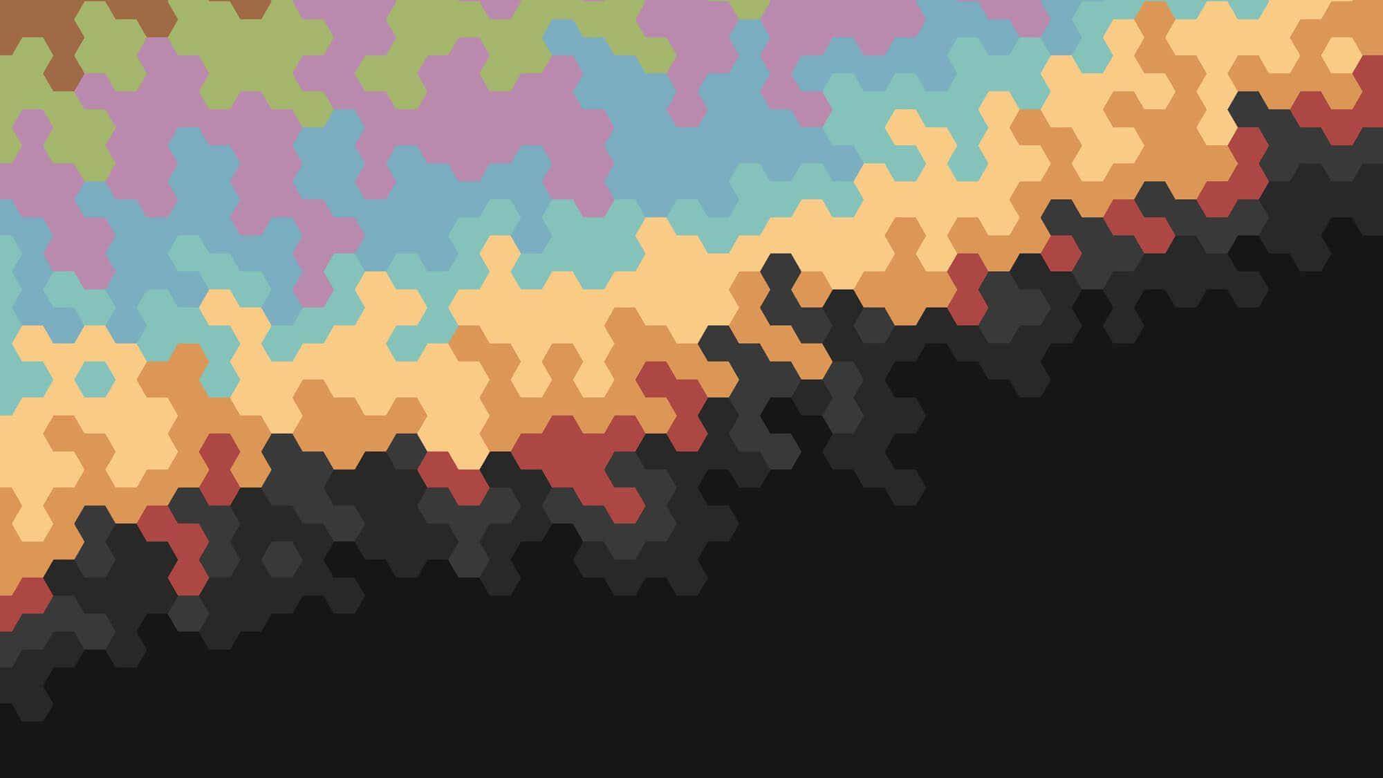 geometric desktop, hexagonal pixel art, diagonally, Full HD Desktop Wallpaper