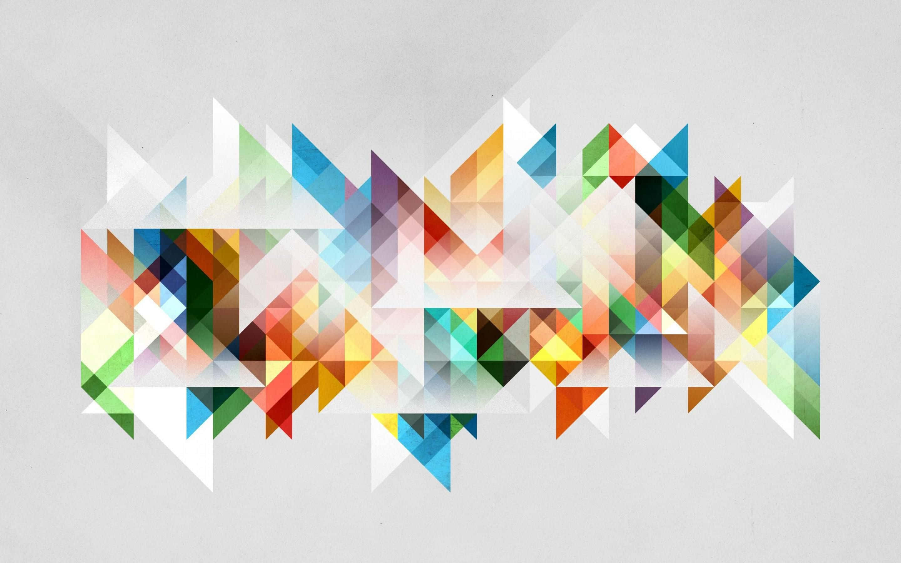 geometric desktop, rainbow hues, abstract pattern, 2K Desktop Wallpaper