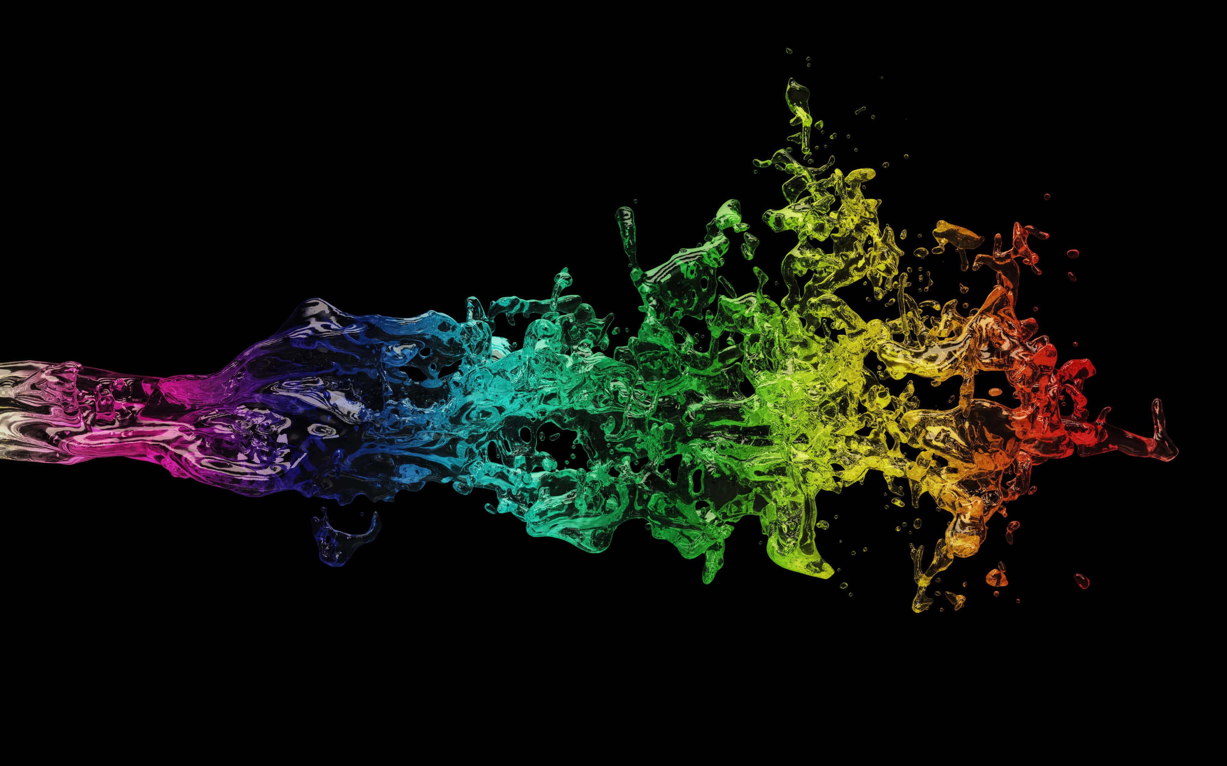 amoled desktop, rainbow splash, liquid paint, 4K Desktop Wallpaper