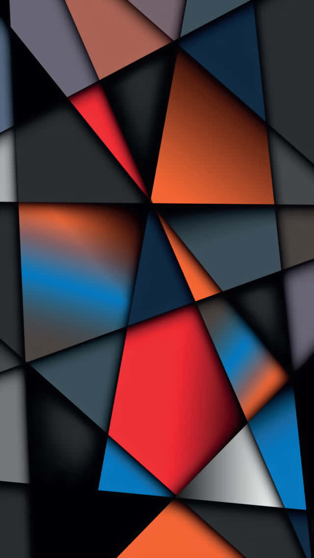 geometric iPhone, triangles, red, SD Phone Wallpaper