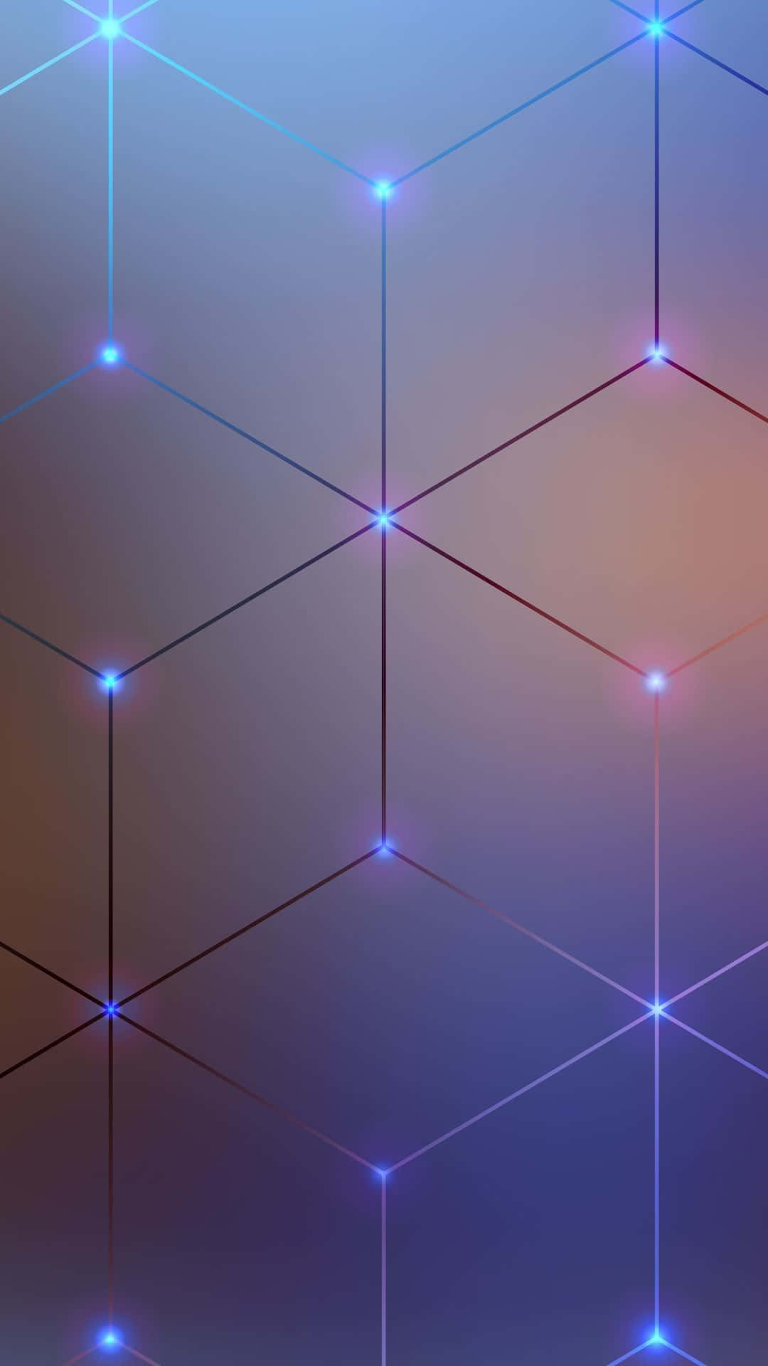Geometric iPhone, glowing blue, purple lines, Full HD Phone Wallpaper