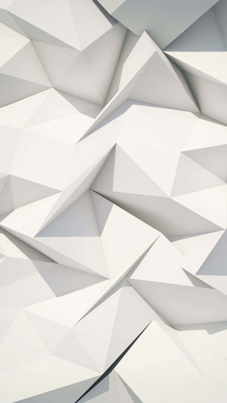 white polygonal background, triangles, gray geometric facets, HD Phone Wallpaper