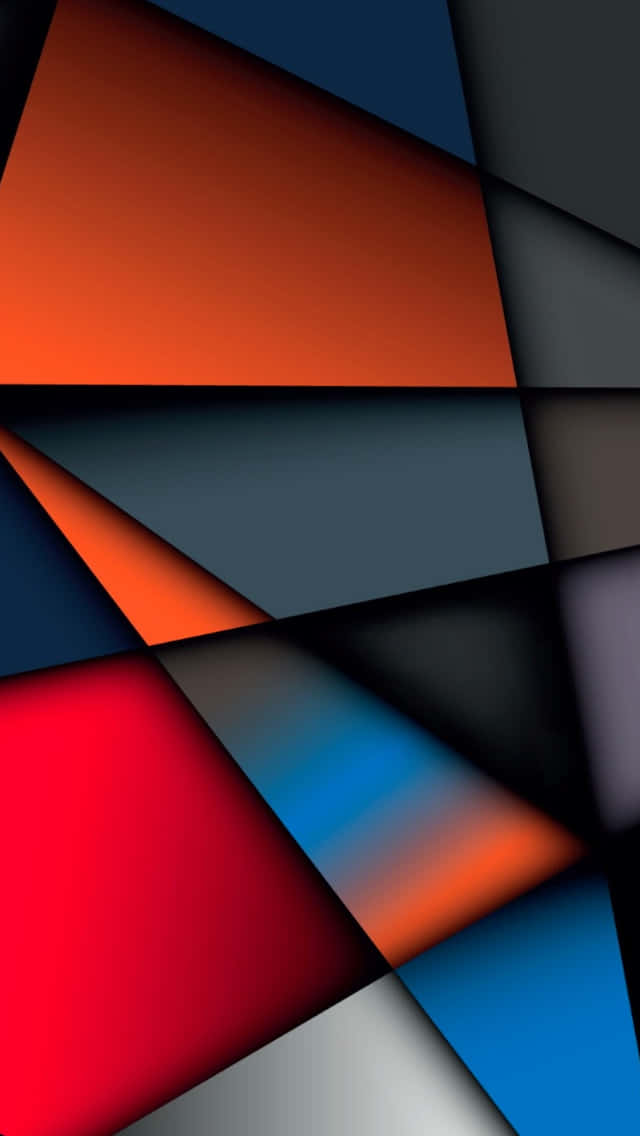 Geometric iPhone, red, orange, SD Phone Wallpaper