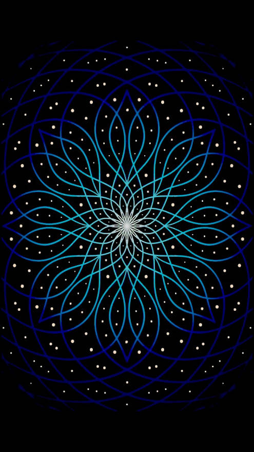 geometric flower, iOS Default, radiant blue, SD Phone Wallpaper