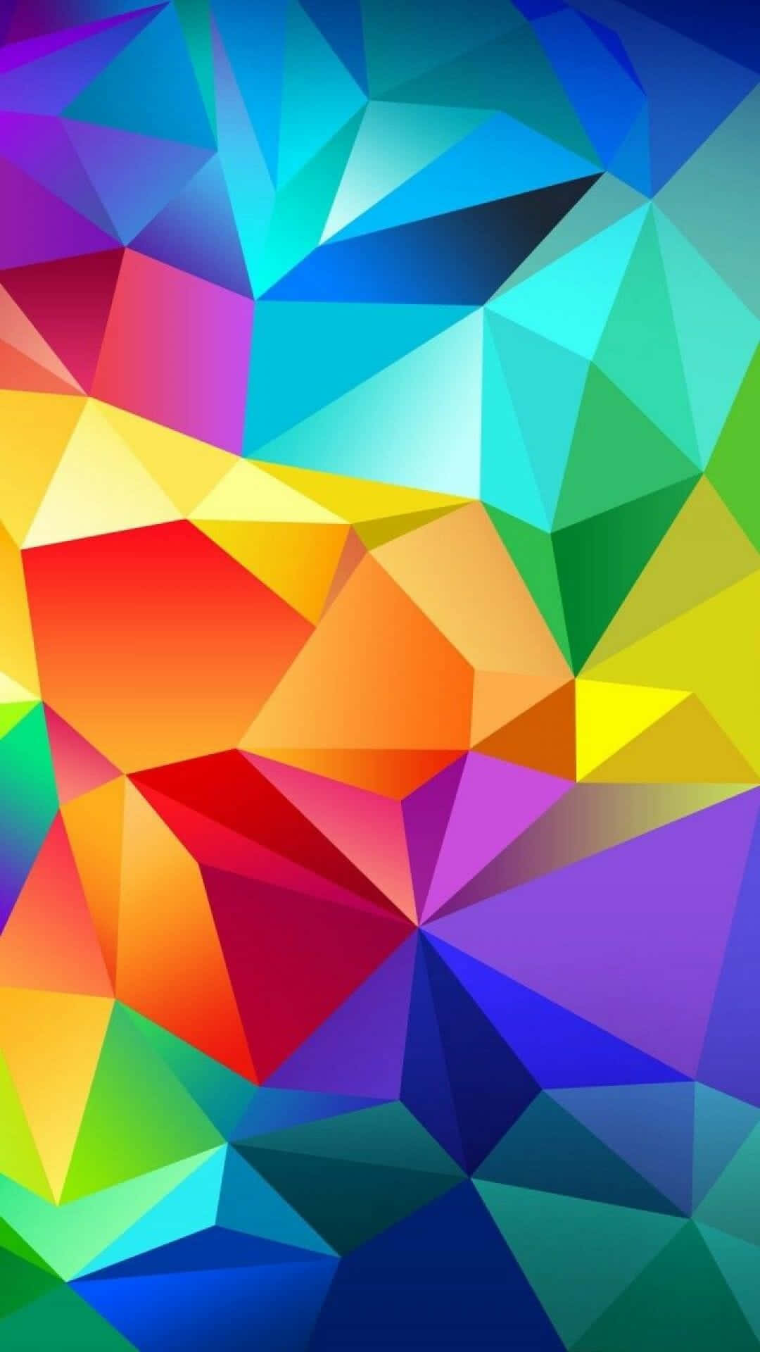 Geometric iPhone, rainbow hues, geometric triangles, Full HD Phone Wallpaper
