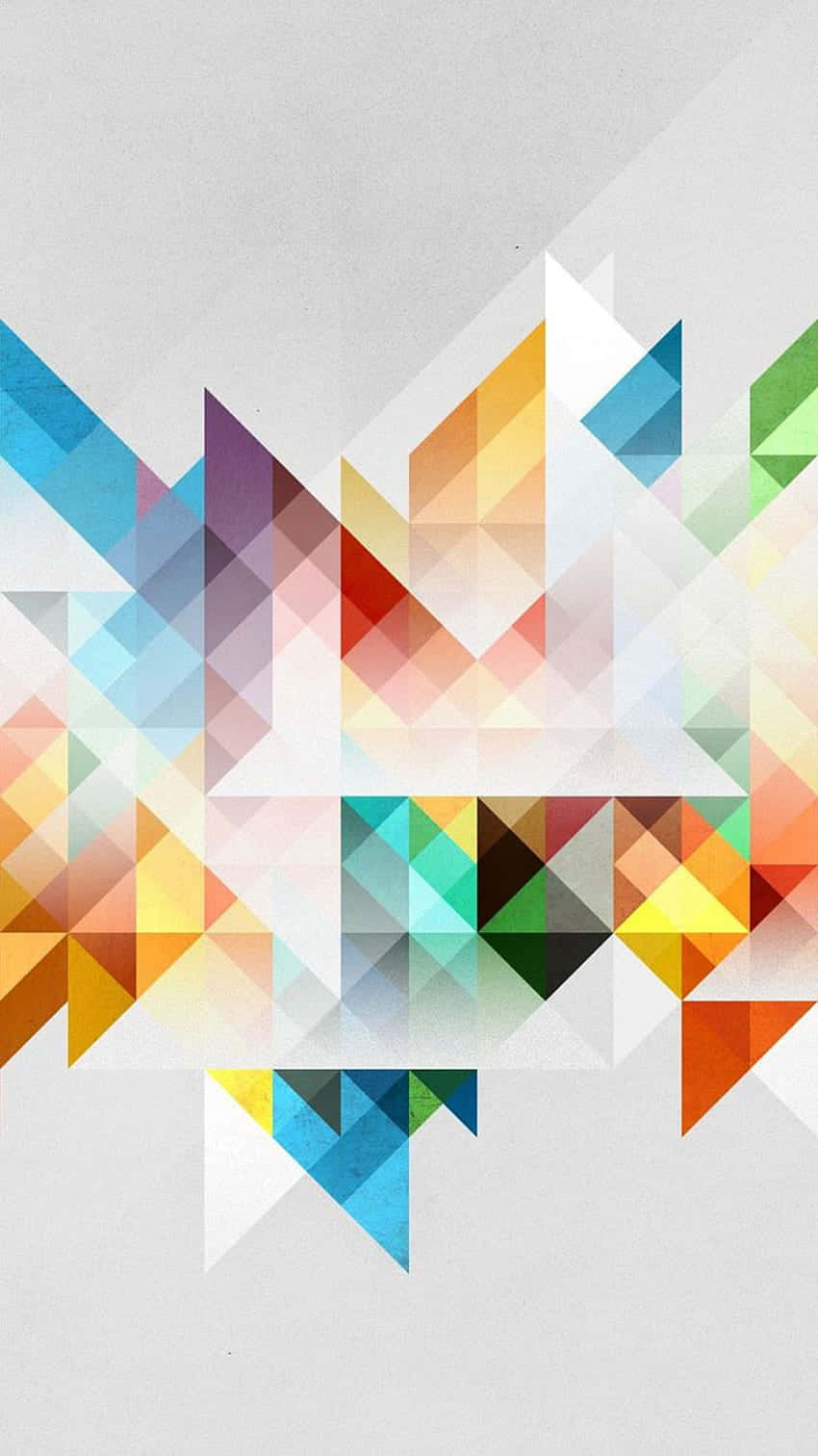 Geometric iPhone, rainbow hues, abstract geometric triangles, HD Phone Wallpaper