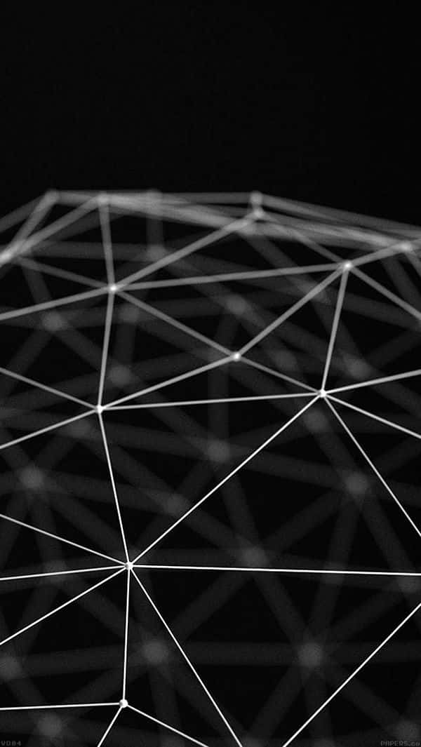 geometric iPhone, glowing white lines, dots, SD Phone Wallpaper