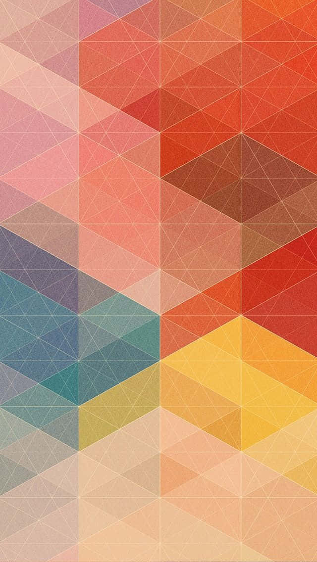 geometric pattern, colorful triangles, warm and cool tones, SD Phone Wallpaper