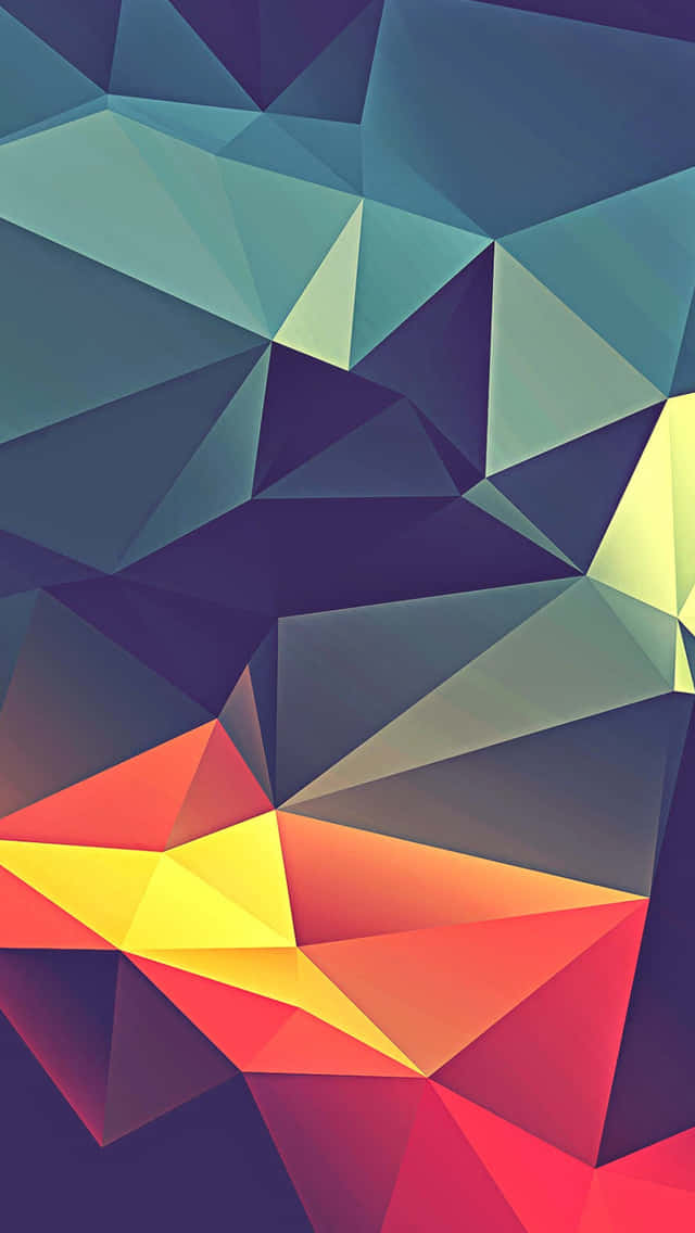 geometric iPhone, triangles, gradient hues, SD Phone Wallpaper