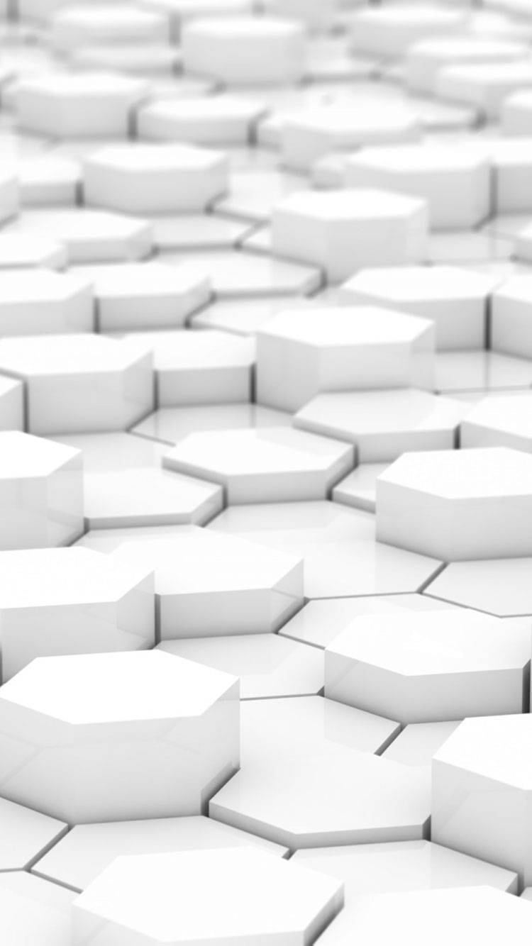 white iPhone, hexagonal blocks, minimalist field, HD Phone Wallpaper