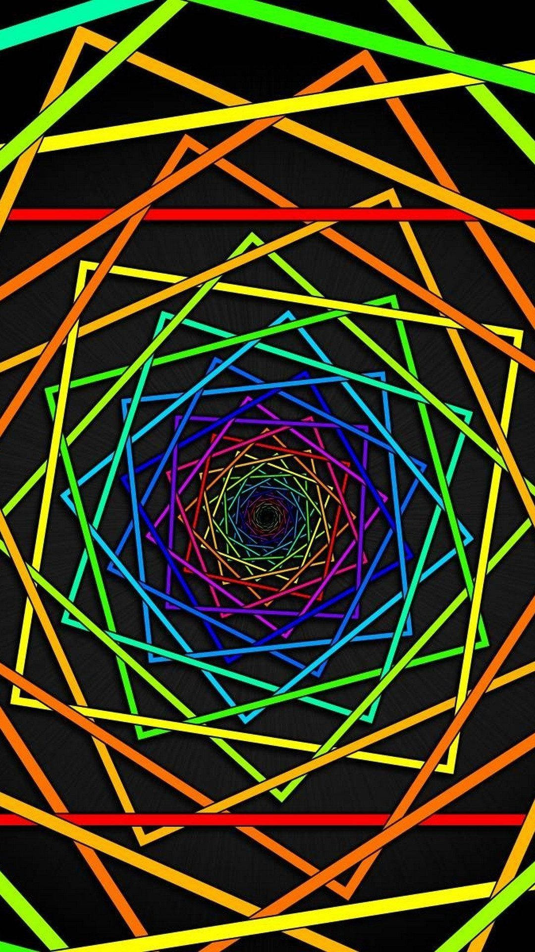 Psychedelic iPhone, Wheels Of Squares, neon colored, Full HD Phone Wallpaper