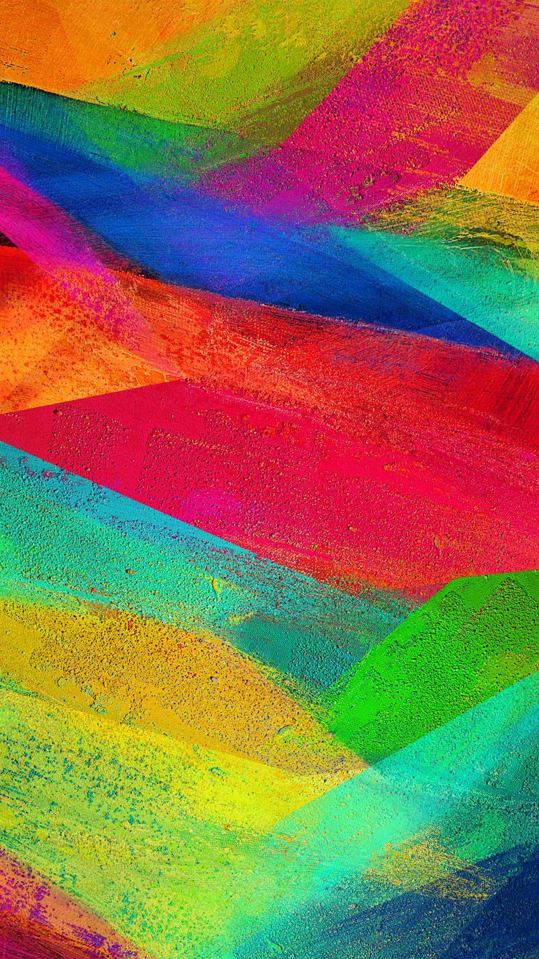 abstract, geometric shapes, rainbow hues, Full HD Phone Wallpaper