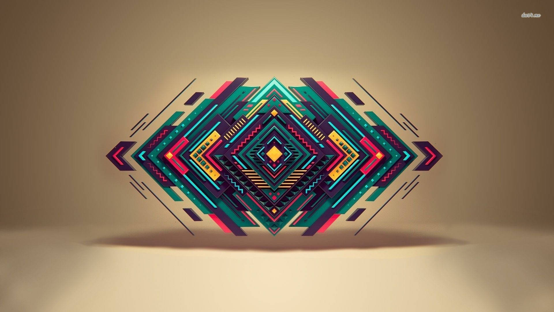 neon teal, pink, gold, Full HD Desktop Wallpaper