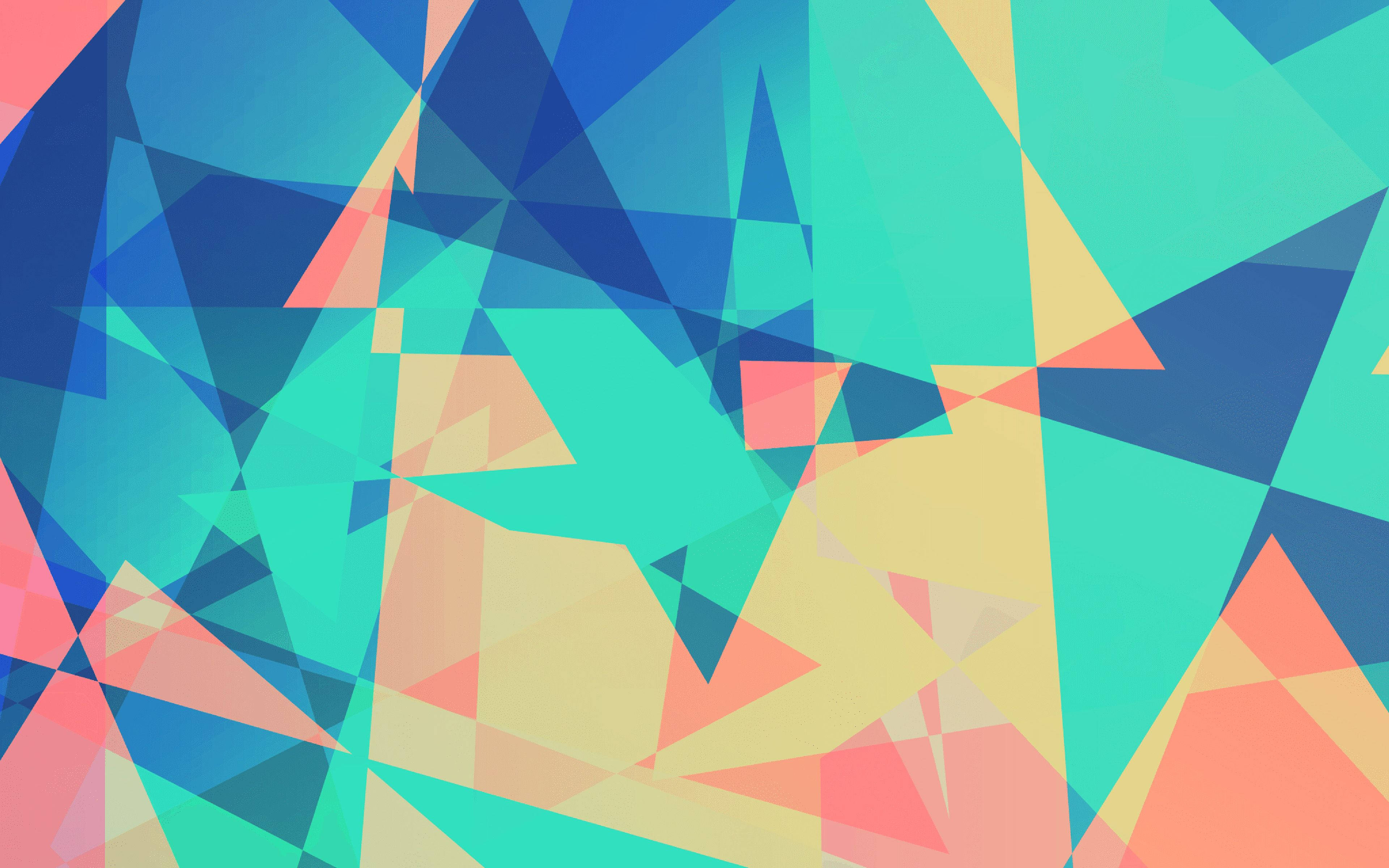 pastel abstract, triangles, cool blues, 4K Desktop Wallpaper