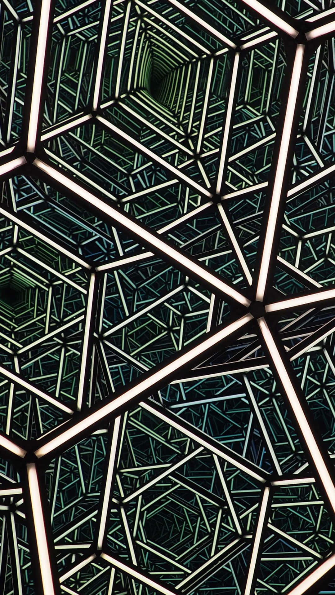 hyperbolic portals, glowing white lines, teal accents, Full HD Phone Wallpaper