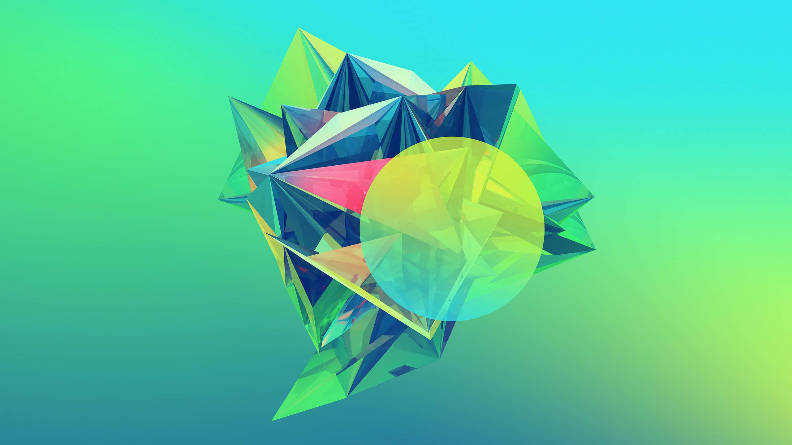 Geometry Dash, yellow circle, glowing yellow orb, 2K Desktop Wallpaper